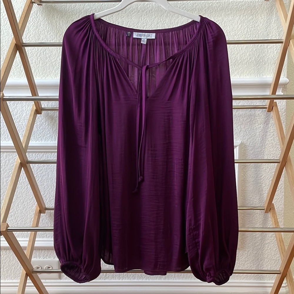 Purple Tie Front Blouse